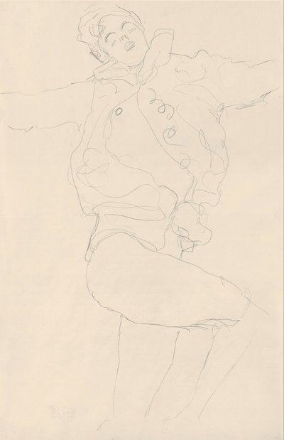 Dancing Woman with Cape by Gustav Klimt